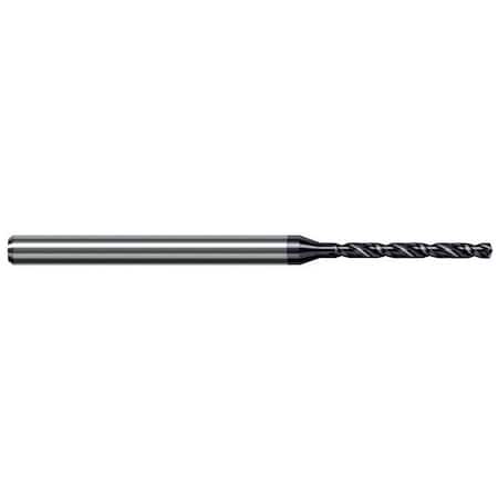 Harvey Tool 1.397 mm Drill dia. x 16.5mm Carbide HP Drill for Hardened Steels, 2 Flutes, AlTiN Nano Coated DXT0550-C6